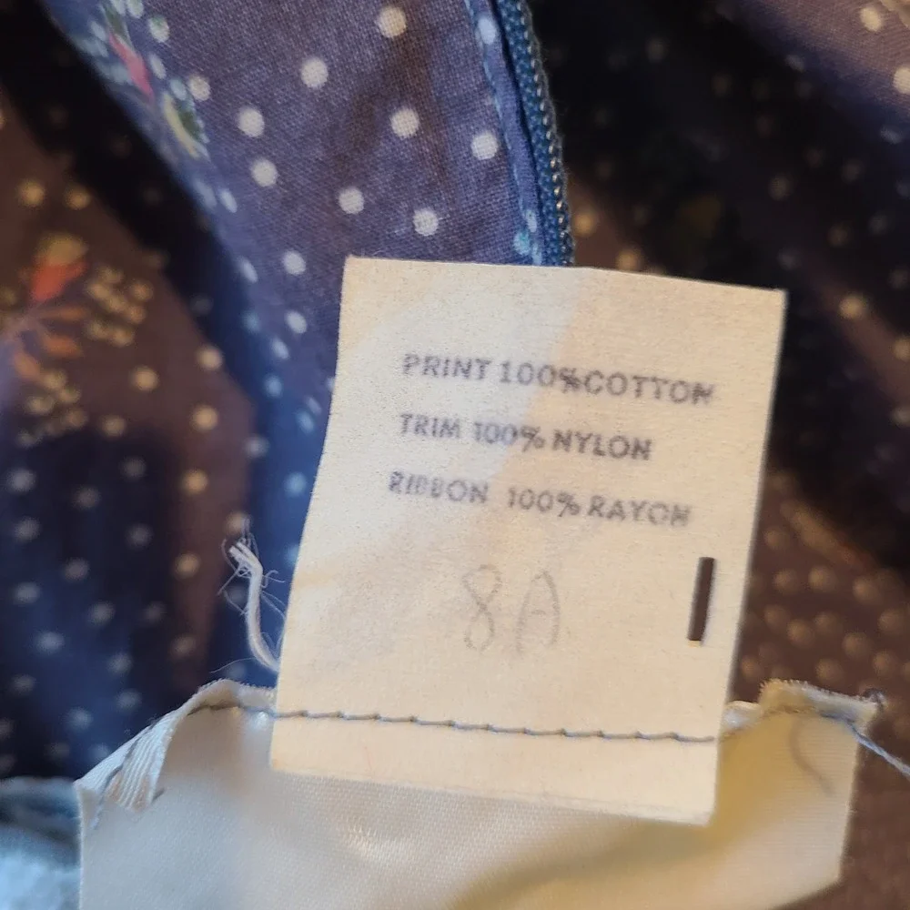 Gunne Sax Dress Purple Prairie Cottage Core Floral Lace Size 11 Vintage 70s Blue - Picture 8 of 8